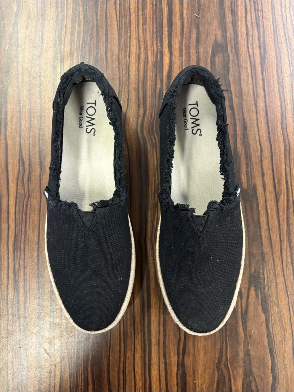 TOMS - Womens Valencia Espadrille, size 9.5 US womens, color black.